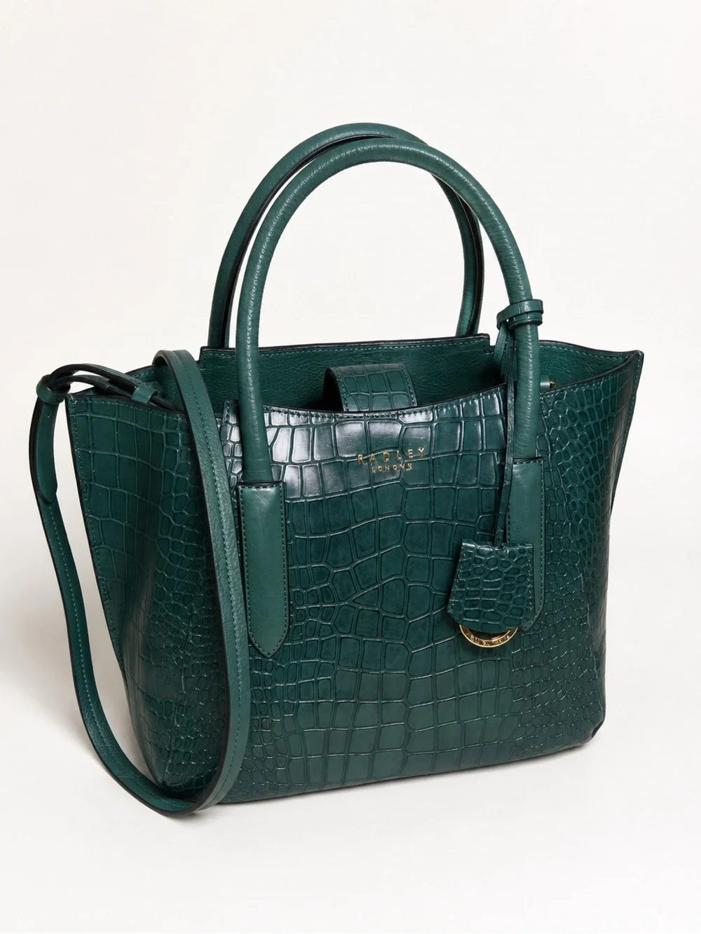RADLEY LONDON Dark Green Croc-Embossed Satchel